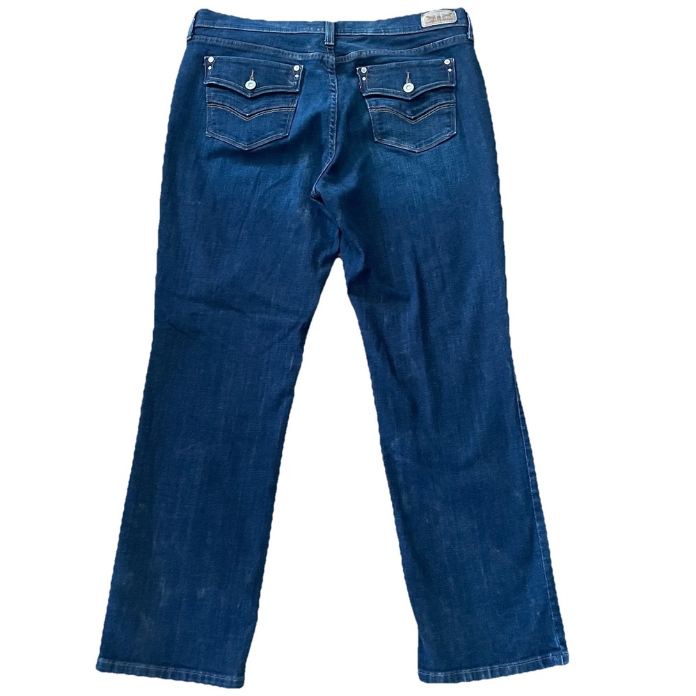 Levi's 505 Straight Leg Jeans Women 14 Dark Blue Flap Pocket Western Mid Rise‎